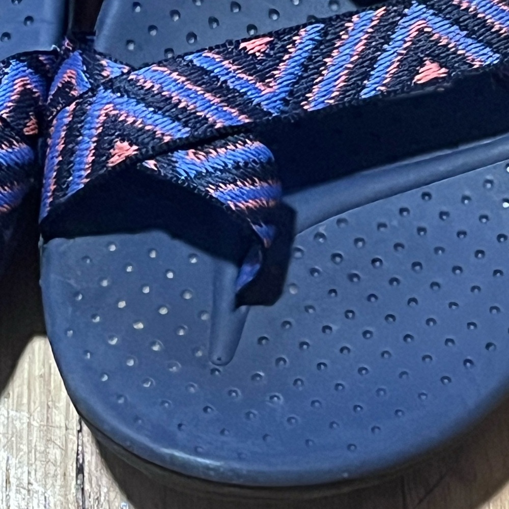 Skechers Outdoor Lifestyles Zig Zag Strappy Hiking Sandals Navy Orange - Picture 6 of 8